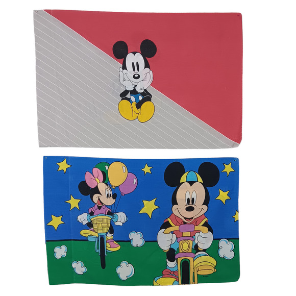 Disney Other - Vintage Disney 80s Pillocases Set of 2 Standard Size Mickey and Minnie